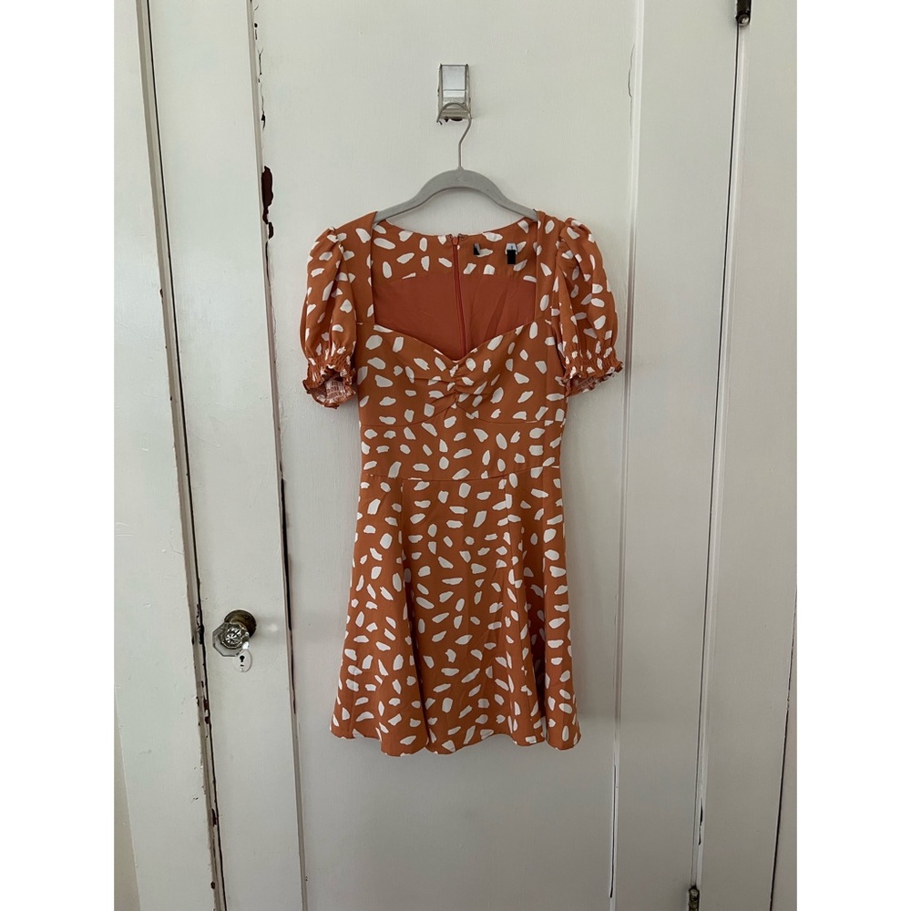 Lulu's Orange and White Mini Dress